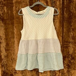 Sleeveless Checkered top in Green and White